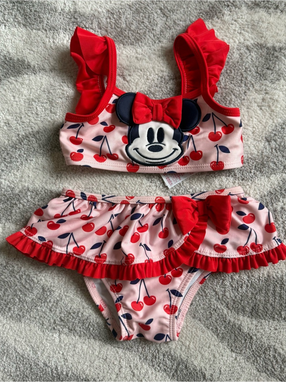 Disney Minnie Mouse Baby Girls' Two-Piece Swim Suit cherry Size 9-12 months